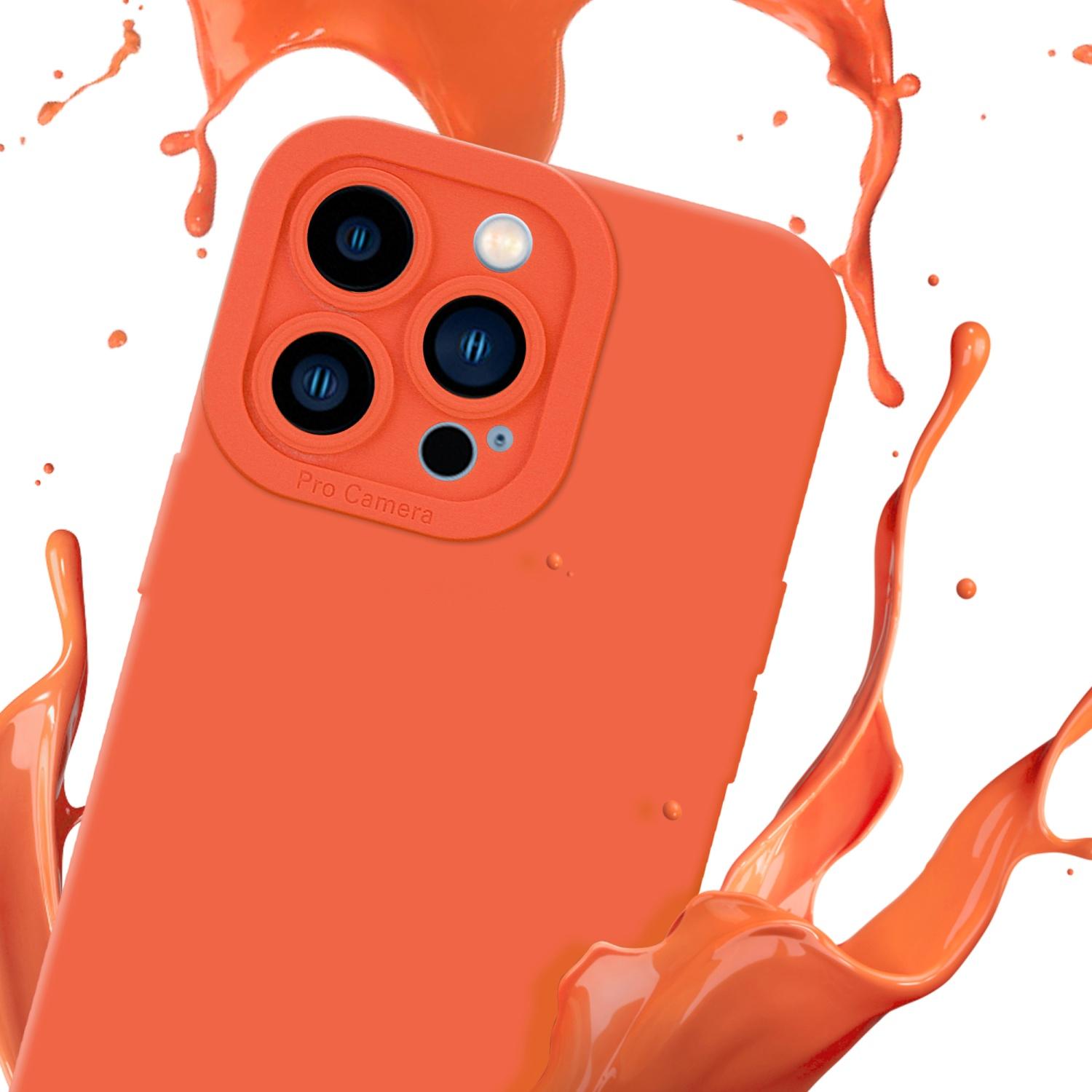 Thumbnail - Cadorabo Hülle für Apple iPhone 12 PRO MAX im TPU Fluid LM162 Style (Apple iPhone 12 Pro Max), Smartphone Hülle, Orange