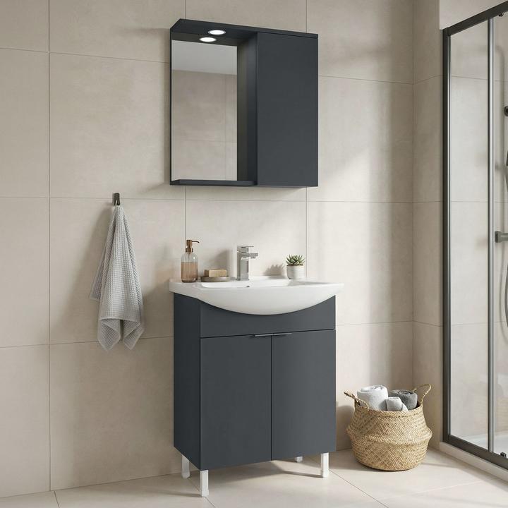 Produktbild Homitis Purus 65 Bathroom Cabinet With Sink & Mirror Set (2 Pieces)