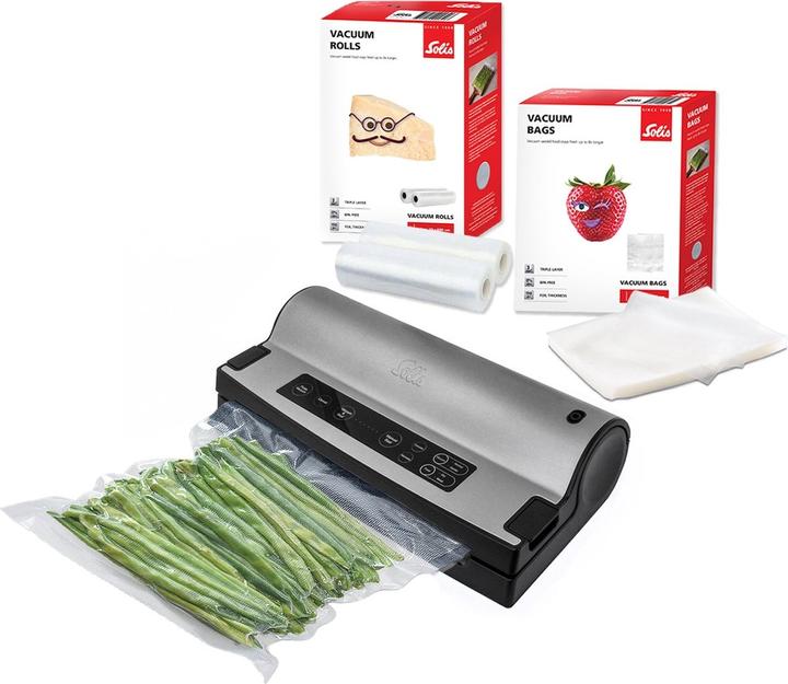 Produktbild Solis Vac Prestige 575 Vacumeermachine - Vacummachine + 2 Vacumrollen + 50 Vacumzakken - Grijs