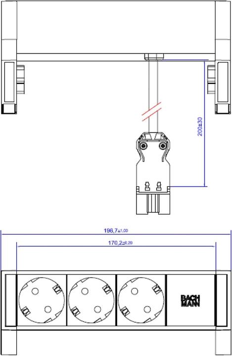 Actual product image Bachmann DESK2 - 3xSchuko (3x, CEE 7/3)