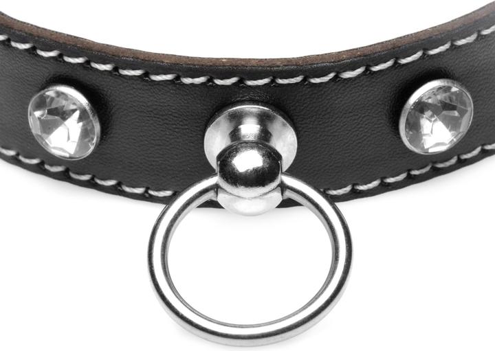 Produktbild XR Brands Rhinestone Choker With O-Ring - Black