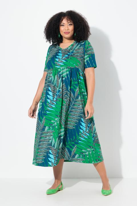 Produktbild Ulla Popken Maxikleid, A-Linie, V-Ausschnitt, Halbarm, Taschen (62)