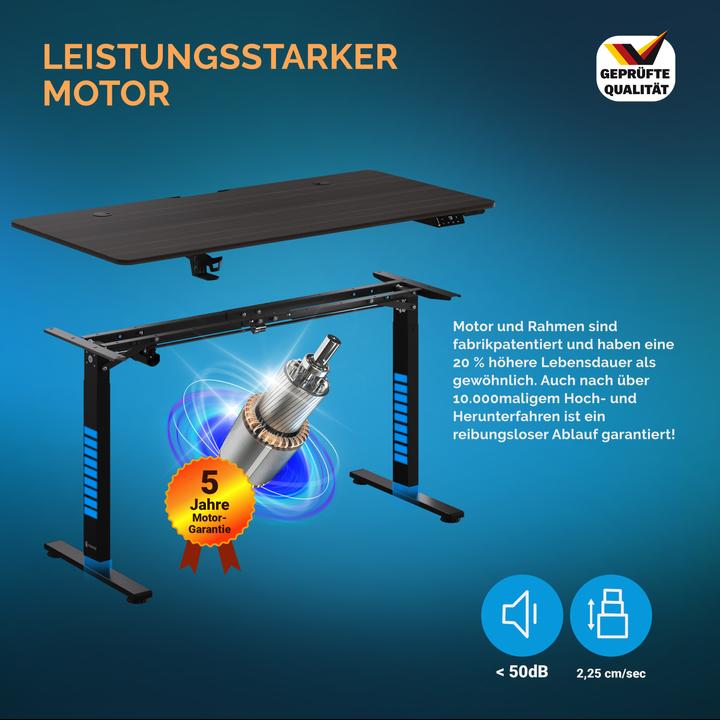 Image du produit Casaria Bureau réglable en hauteur (140 x 60 x 118 cm)