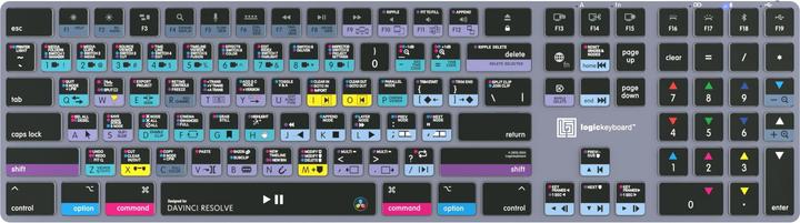 Produktbild Logickeyboard Davinci Resolve 18 Titan DE (Mac) (DE, Kabelgebunden, Kabellos)