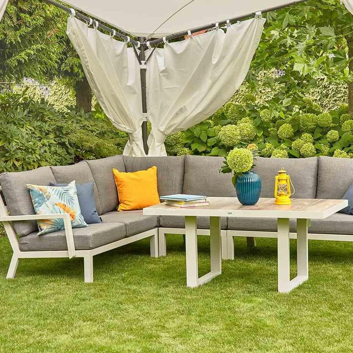 Productafbeelding Siena Garden Set zijpanelen voor tuinhuisje BERLINO 400x400 cm wit (390 cm, 46 cm)
