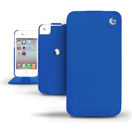 Noreve Lederschutzhülle vertikal (Apple iPhone 4), Smartphone Hülle, Blau