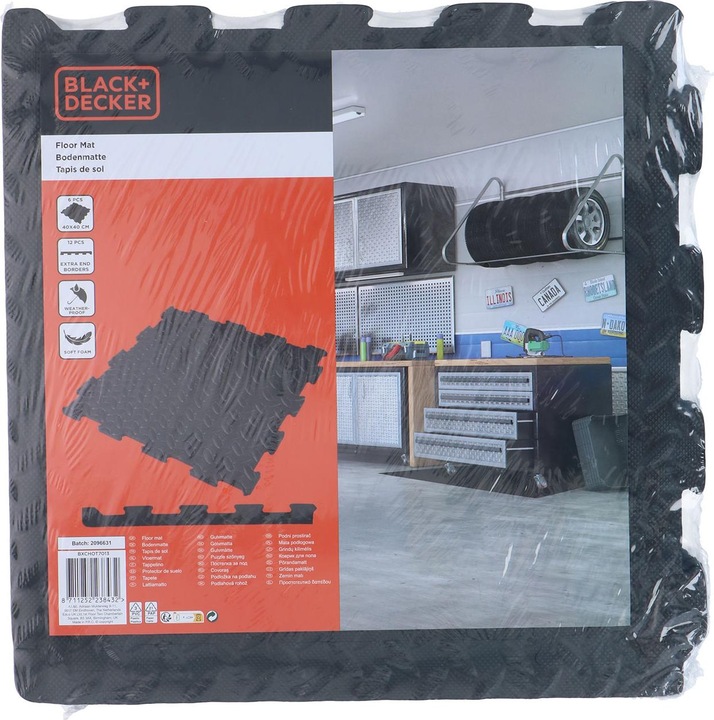 Produktbild Black & Decker Bodenmatten aus Schaumstoff, 12 StÃ¼ck (40 x 40 x 1 cm)