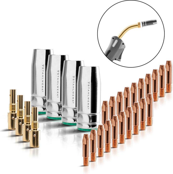 Produktbild Stahlwerk Verschleissteile MIG MAG 28 Teile für Schweissbrenner 25AK/MB25
