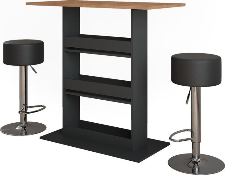 Schwarz, Goldkraft Eiche/Anthrazit