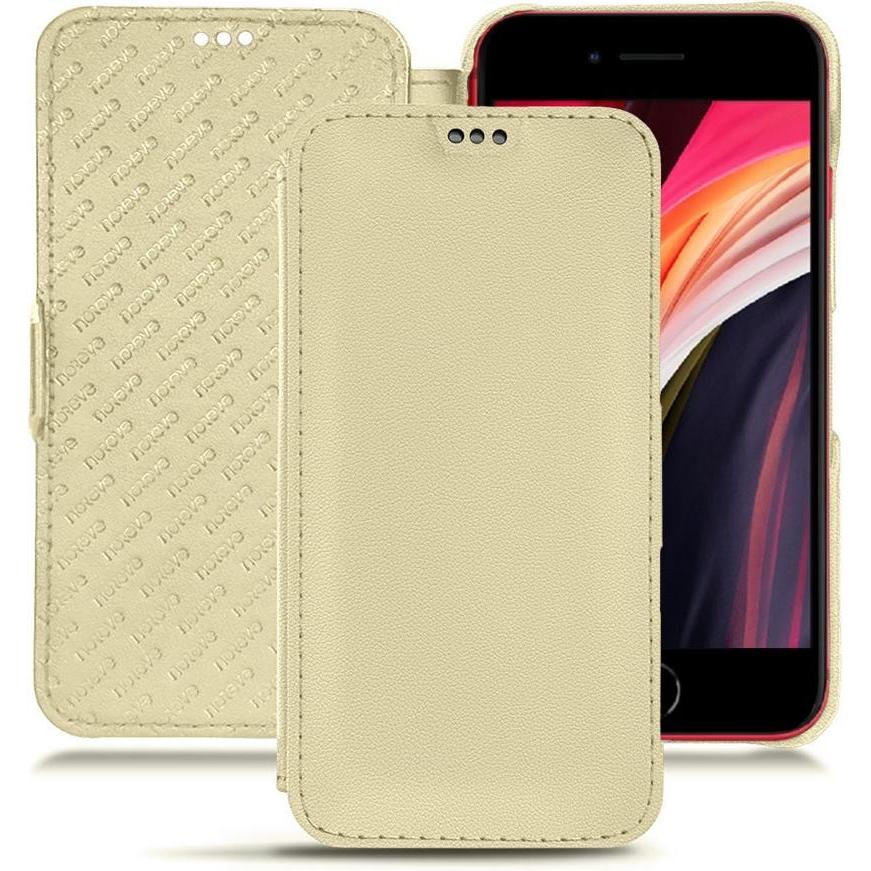 Noreve Lederschutzhülle horizontal (Apple iPhone SE (2nd Gen), Apple iPhone SE (3rd Gen)), Smartphone Hülle, Beige