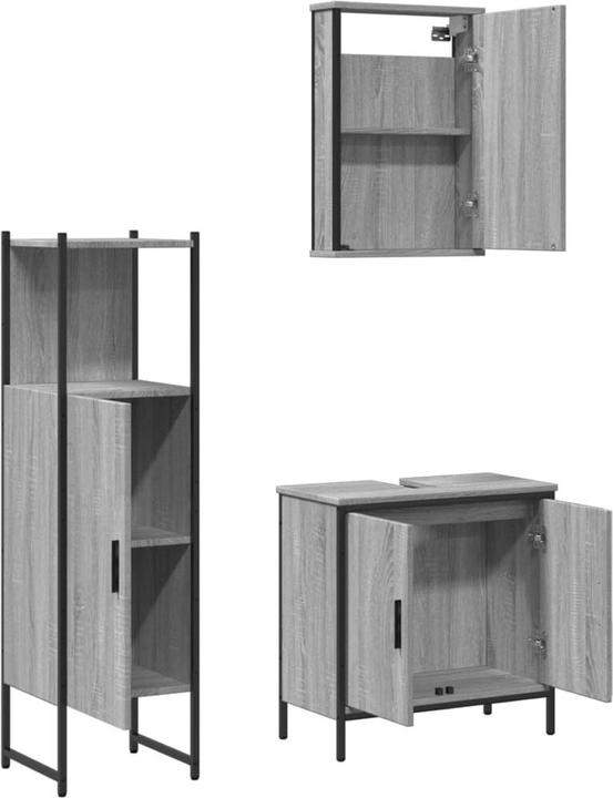 Actual product image vidaXL 3-piece bathroom furniture set