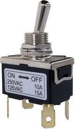 Actual product image RND Components Toggle switch ON-OFF latching 10 A DPST