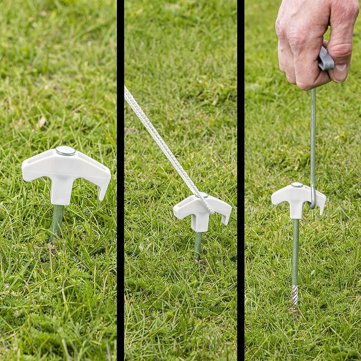 Actual product image ProPlus Tent peg 20 cm Metal Heavy Duty with plastic hook - set of 20 pieces in a case