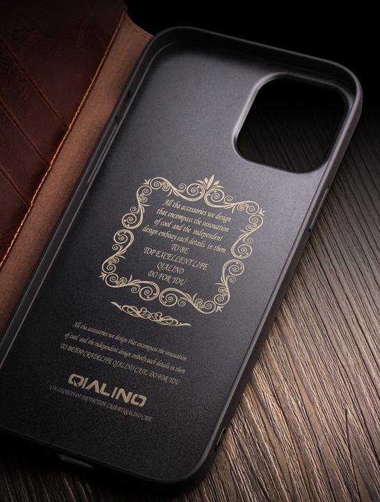 Image du produit QiAlino Fourre Flip cuir véritable (Realme 12 Pro+, Apple iPhone 12)