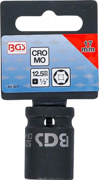 Image du produit BGS Douille à choc, six pans 12,5 mm (1/2") 17 mm (17 mm)