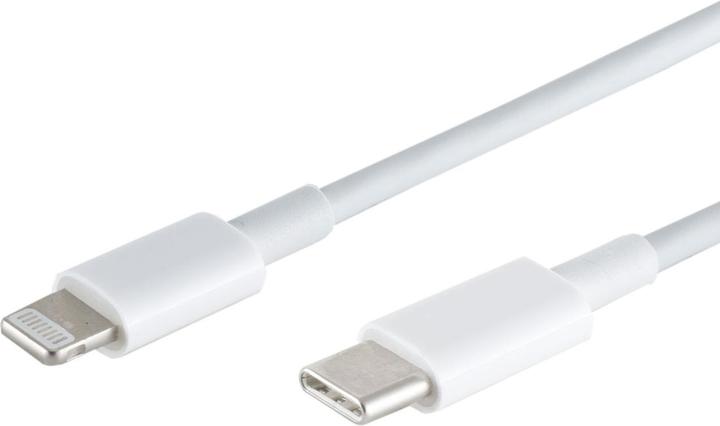 Actual product image S-Impuls Set of 2 fast charging cables USB-C to 8-pin, white, 2 m (2 m, USB 3.0, 20 W)