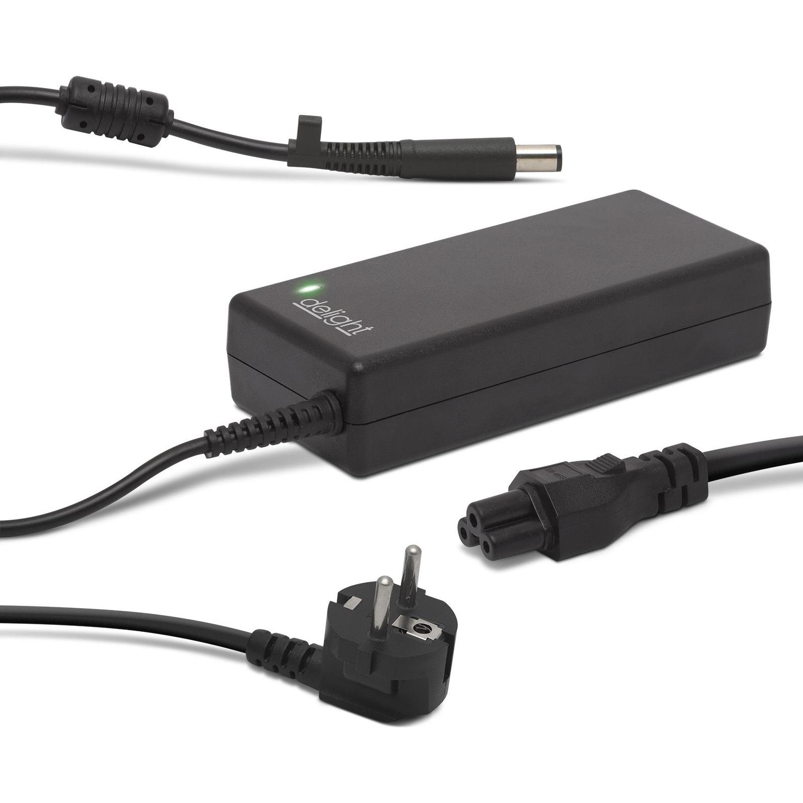 Delight Caricabatterie per notebook HP 90W/19V/4.74a (90 W), Alimentatore per notebook, Nero