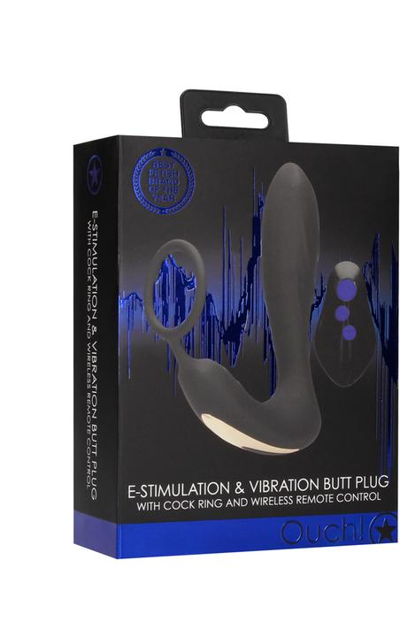 Image du produit Ouch! E-stim & Vibr Butt plug CR and Wrls Rmt