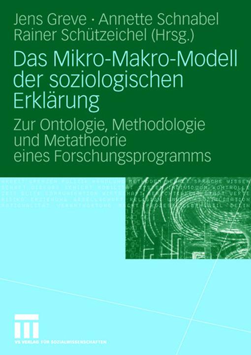 Produktbild Das Mikro-Makro-Modell der soziologischen Erklärung (Deutsch, 2008)
