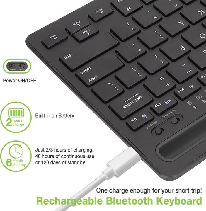 Produktbild Techly Mini Wireless Keyboard 78 Keys (Eng. Int., Kabellos)