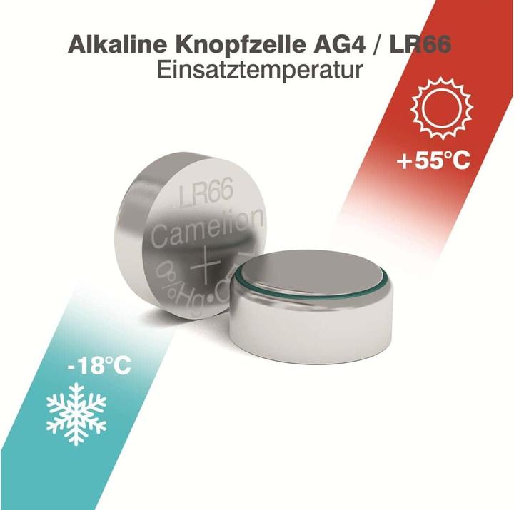 Image du produit Camelion AG4, LR66, LR626, 377 Alcaline (10 pcs, SR66, 20 mAh)