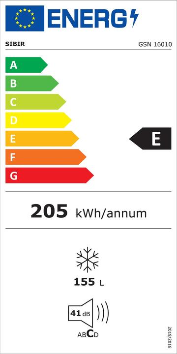 Energie-Label Sibir GSN 16010 (Freistehend, 155 l)