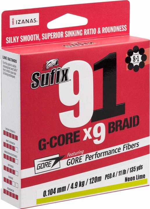 Actual product image Sufix 91 Braid 23,5 (14.50 kg, 0.24 mm)