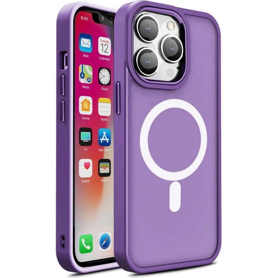 Hurtel Magnetic Color Matte Case for iPhone 15 Pro - purple (Apple iPhone 15 Pro), Smartphone Hülle, Violett
