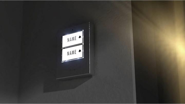 Actual product image M-E Stainless steel bell push with automatic lighting for 2-family house