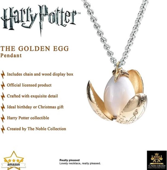 Produktbild Noble Collection Harry Potter Anhaenger mit Kette Das Goldene Ei (24 Karat vergoldete Bluetenblaetter)