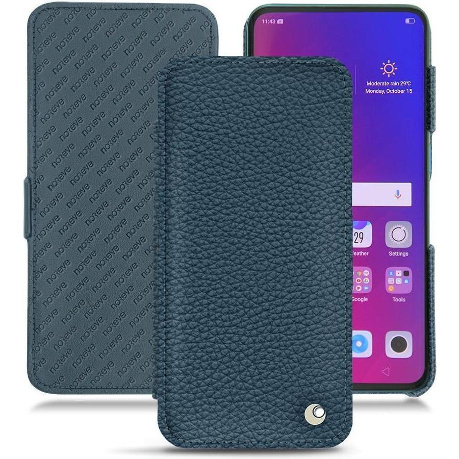 Noreve Lederschutzhülle horizontal (Oppo Find X), Smartphone Hülle, Blau