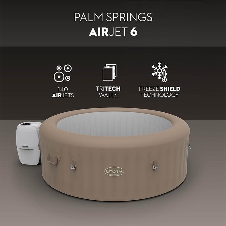 Produktbild Bestway LAY-Z-SPA Palm Springs AirJet aufblasbla sbarer Whirlpool für 4–6 Personen (6 Personen)