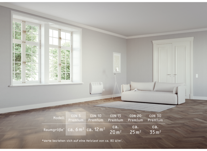 Produktbild Stiebel Eltron CON 5 Premium, 0,5 kW Wandkonvektor für ca. 6 m², VDE geprüft (500 W)