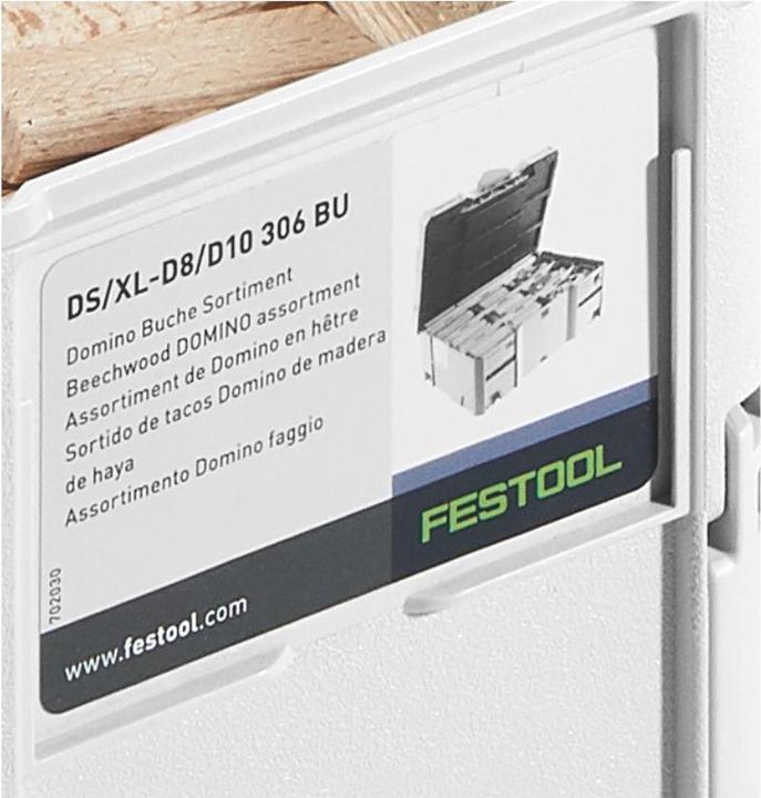 Actual product image Festool Domino XL Dowel Beech DS/XL D8/D10 306 BU (306 pcs.)