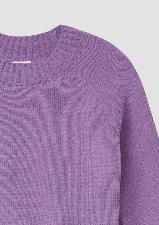 Produktbild s.Oliver Strickpullover Loose Fit Strickpullover mit Stehkragen aus Chenille-Garn (134, 140)