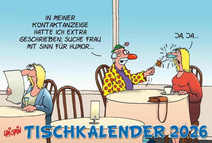 Actual product image Uli Stein Tischkalender 2026: Monatskalender zum Aufstellen (19 x 14 cm, German)