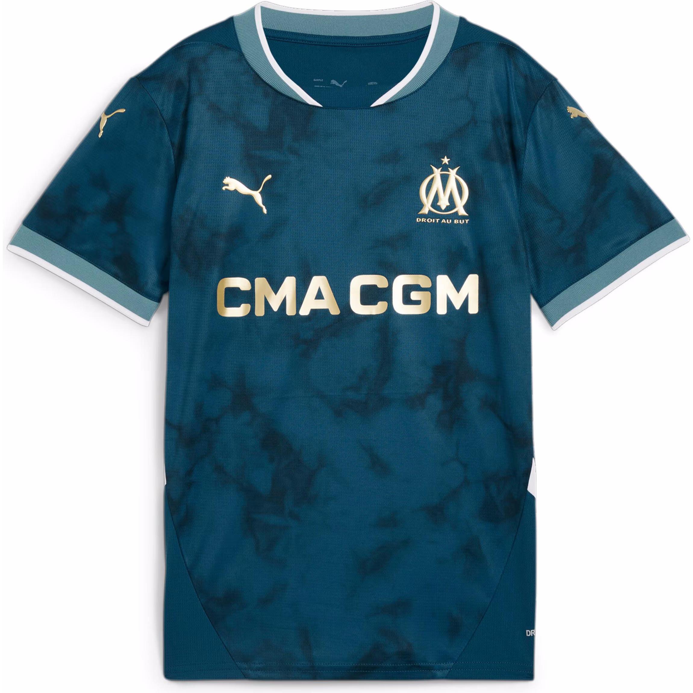 Puma, Jungen, Sportshirt, OM Away Jersey Replica Jr (140), Blau, 140