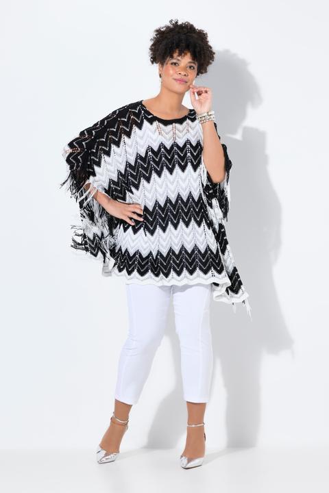 Immagine prodotto Miamoda Poncho, oversized, Zackenstrick mit Glitzer (58, 60, 62)