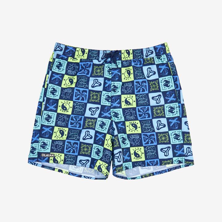 Produktbild Olaian Boardshorts Surfen Jungen mit Taschen 100 Surfallday mehrfarbig