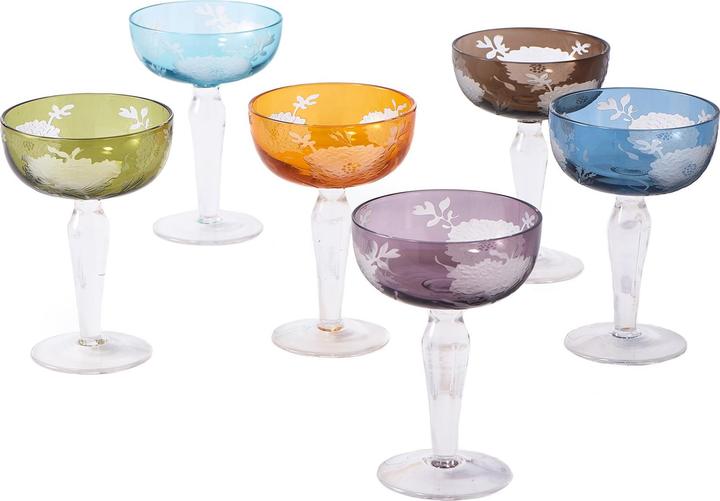 Pols Potten Coupe Pivoine Multicolore Verre à Champagne (6 Verres, Flûtes à champagne)
