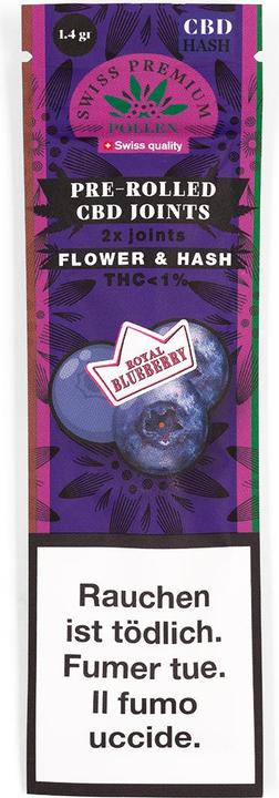 Actual product image Swiss Premium Pollen Pre Rolled Joint Blueberry 2pcs (3.66 g, Indoor)