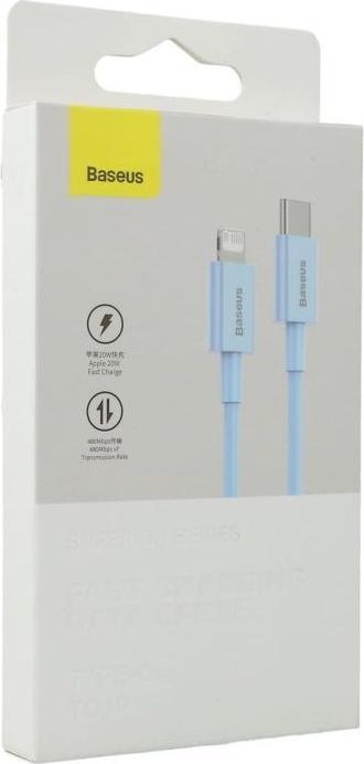 Actual product image Baseus USB-C cable - Lightning 20W PD 1m Superior Series - blue (1 m, USB 2.0, 20 W)