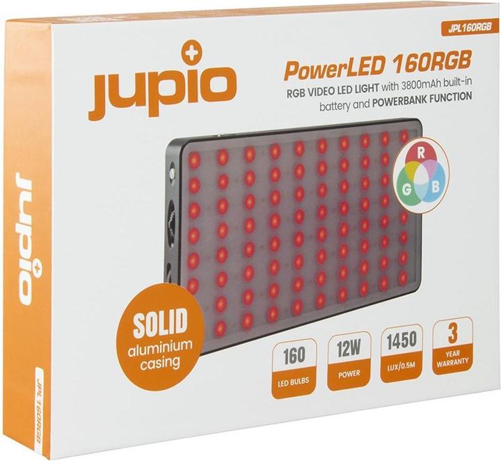 Produktbild Jupio Powerled 160 RGB w/ Built-In PowerBank (Studioleuchte, Videoleuchte)