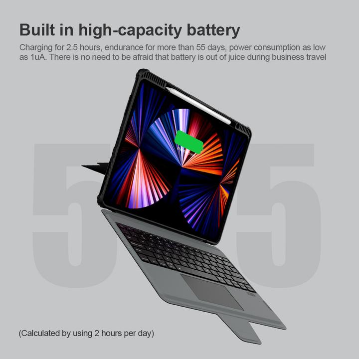 Immagine prodotto NoName Nillkin Custodia con Tastiera Combo Paraurti per iPad Pro 12.9 2020/2021/2022 Nero (Apple iPad Pro 12.9 2020, Apple iPad Pro 12.9 2021, Apple iPad Pro 12.9 2022)