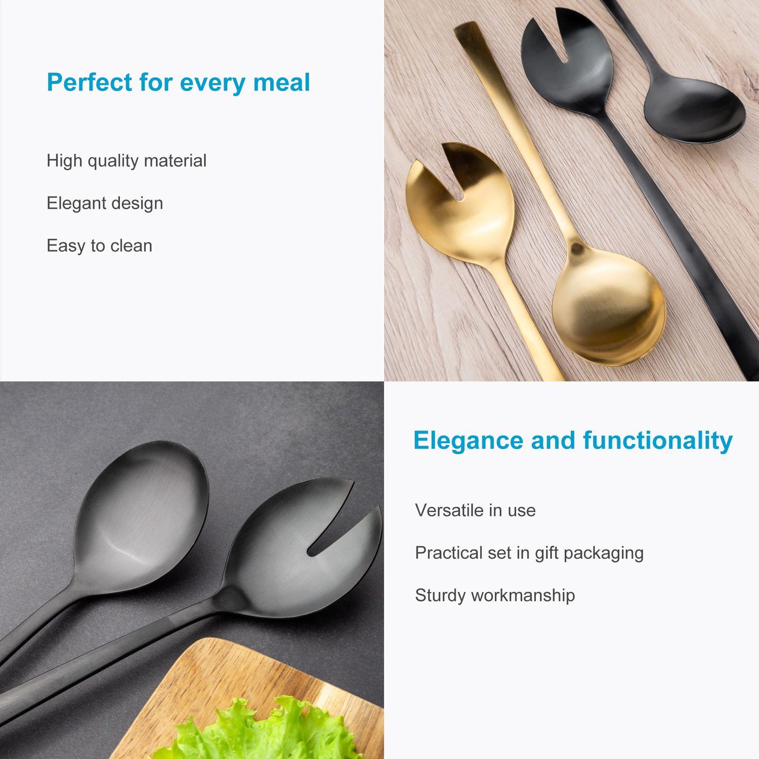 Thumbnail - Intirilife Salatbesteck Set, Servierbesteck, Schwarz