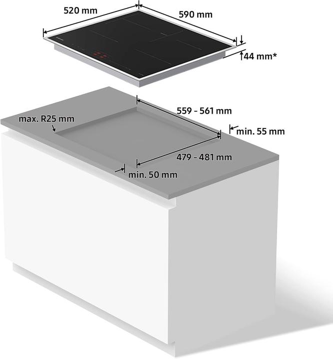 Produktbild Samsung NZ64B4015HK/U1 (59 cm, Induktionskochfeld)