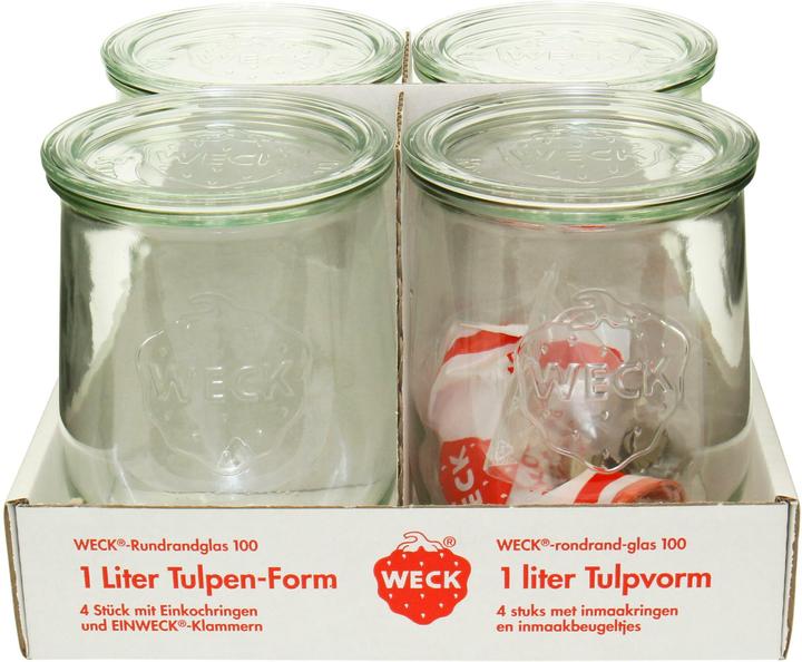 Image du produit Weck Verre à bord arrondi Tulipe 100 (4 pcs, 1 l)