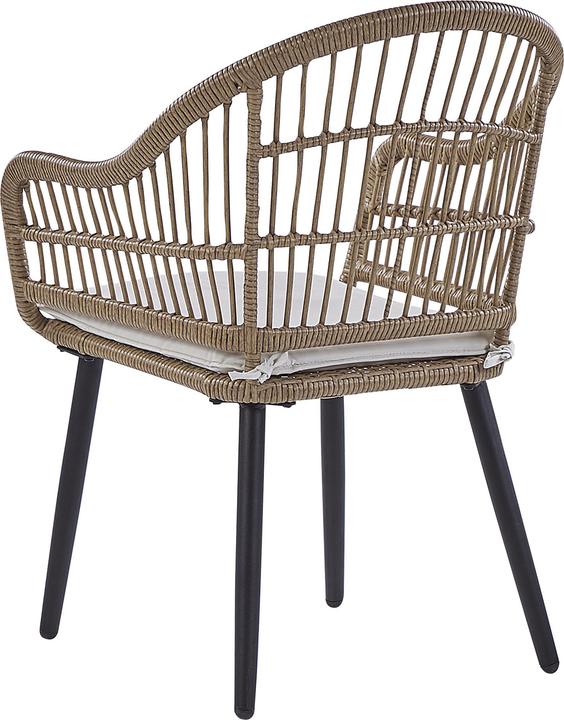 Actual product image Beliani Garden Furniture Set Rattan Natural 6-Seater Cushions Beige ALIANO II (159 cm)