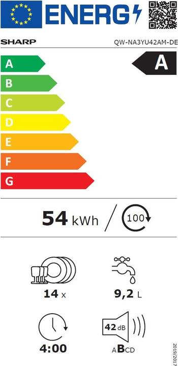 Energie-Label Sharp QW-NA3YU42AM-DE