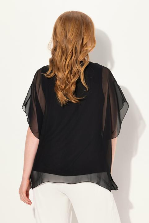 Actual product image Ulla Popken Layered Chiffon V-Neck Blouse (54)
